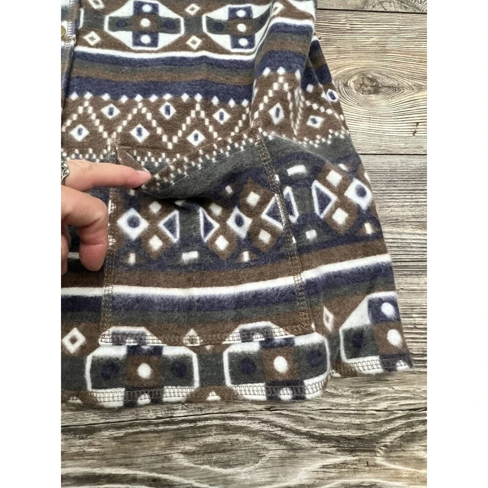 Vtg Lauren Brooke Leisure Wear Fleece Vest Women's M‎ Southwestern Aztec Print